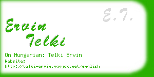 ervin telki business card